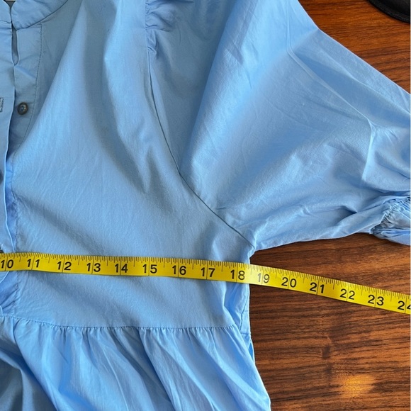 Karlie Blue Tier Puff Sleeve Maxi Dress Sz small - Picture 8 of 12